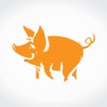 Pig imprint. Hand drawn illustration. Royalty Free Stock Photo