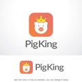 Pig King Logo Template Design Vector, Emblem, Design Concept, Creative Symbol, Icon Royalty Free Stock Photo