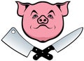 Pig, knife and cleaver