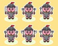 Pig Knight Dual weapon set Royalty Free Stock Photo