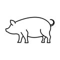 Pig linear icon. Simplified image of a pig. Vector illustration for labeling meat farm products Royalty Free Stock Photo