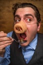 Pig Man Banker Royalty Free Stock Photo