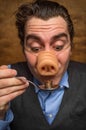 Pig Man Banker Royalty Free Stock Photo