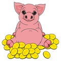 Pig and many cions Royalty Free Stock Photo