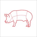 Pig Meat Chart Vector for Butchers