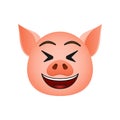 Pig in mockery emoji icon. Element of new year symbol icon for mobile concept and web apps. Detailed Pig in mockery emoji icon can