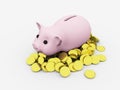 Pig with money Royalty Free Stock Photo