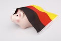 Pig money box and Germany flag - financial crisis concept Royalty Free Stock Photo