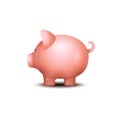 Pig money box. Piggy money save bank icon. Pig toy for coins saving box concept. Wealth deposit Royalty Free Stock Photo