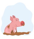 Pig in the mud Royalty Free Stock Photo