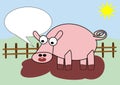Pig in mud Royalty Free Stock Photo