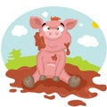 Pig in the mud