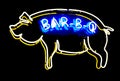 Pig neon barbecue sign