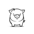 Pig hand-drawn illustration. Pig. Vector doodle style cartoon illustration Royalty Free Stock Photo