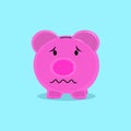 Pig piggy bank is afraid vector