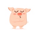 Pig pique, angry character cartoon, kid and baby collection vector