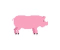 Pig Pixel art. Piglet 8 bit. Swine Farm animal. Vector illustration