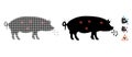 Pig Plague Halftone and Solid Icon