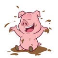 Pig playing in the mud Royalty Free Stock Photo