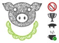 Pig Reward Web Vector Mesh Illustration Royalty Free Stock Photo