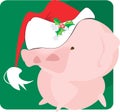 Pig with Santa clause cap