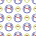 Snowmen seamless background. Royalty Free Stock Photo