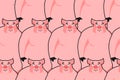Pig seamless pattern. Piglet background. Farm animal texture. pi