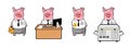 Pigs in office. Royalty Free Stock Photo