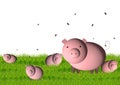 Pig with small pigs Royalty Free Stock Photo