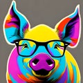 Pig with spectacles