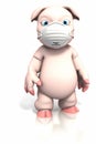 Pig standing with dust mask Royalty Free Stock Photo