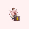 Pig sticker emoticon orator speaker