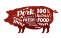Pig symbol. Meat, pork vector illustration