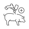 pig vaccination line icon vector illustration