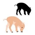 Pig vector illustration flat style silhouette black Royalty Free Stock Photo