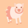 Pig vector illustration style Flat Royalty Free Stock Photo