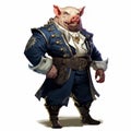 Anthropomorphic Navy Pig God - Realistic And Hyper-detailed Renderings