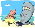 Pig and whale and hedgehog