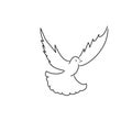 Pigeon dove black line art on white background