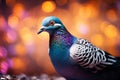 Pigeon dreamscape blurred background with a focus on abstract beauty