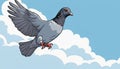 A pigeon flying in the sky