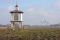 Pigeon house in dutch rural landscape Royalty Free Stock Photo