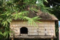 PIGEON NEST BAMBOO FENCE STRAW SHED Royalty Free Stock Photo