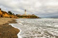 Pigeon Point Lighthouse along Pacific coastline in California Royalty Free Stock Photo