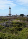 The Pigeon Point Lighthouse on the California coastline Royalty Free Stock Photo