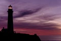 Pigeon Point Lighthouse at sunset, built in 1871 Royalty Free Stock Photo