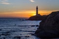 Pigeon Point Lighthouse in sunset Royalty Free Stock Photo