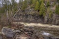 The Pigeon River flows through Grand Portage State Park and Indian Reservation. It is the Border between Ontario and Minnesota Royalty Free Stock Photo