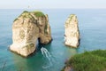 Pigeon Rock and cave in Beirut, Lebanon