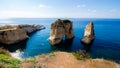 Pigeon Rocks at Raouche in Beirut, Lebanon Royalty Free Stock Photo